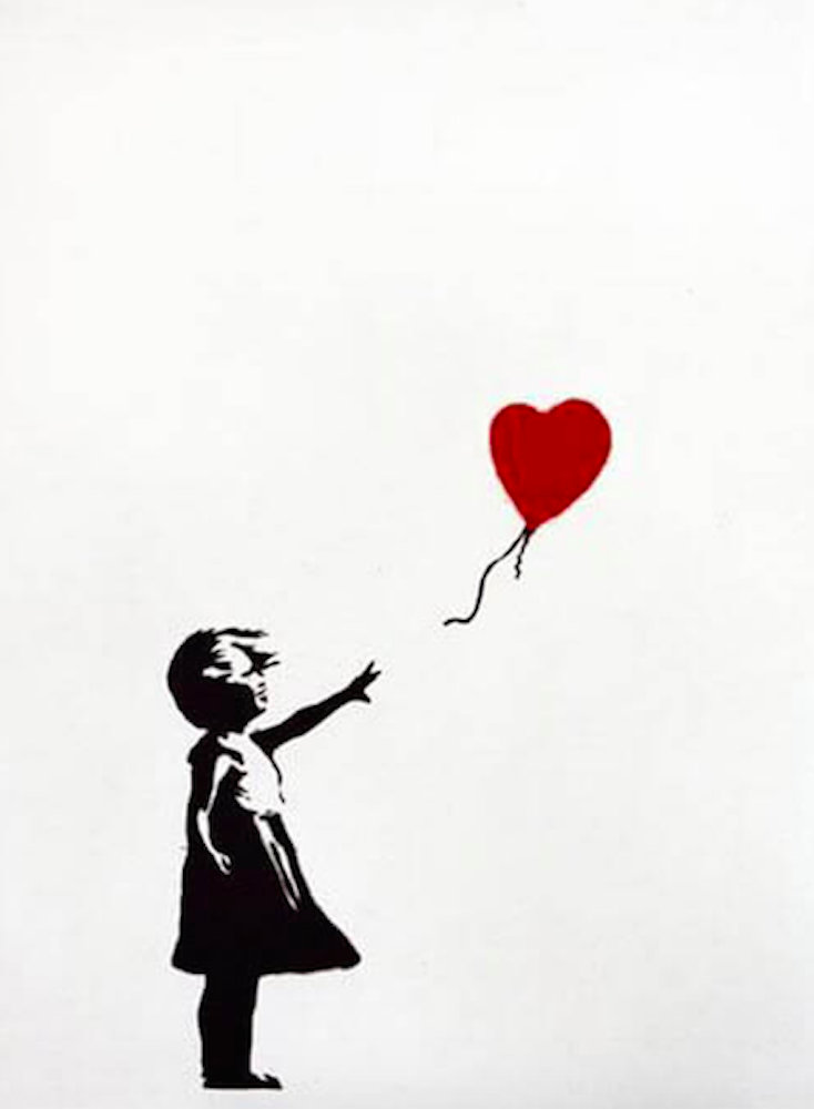 GIRL WITH A BALLOON UNSIGNED