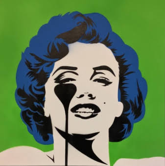 Pure Evil, I Dream of Marilyn — Martian Manhunter, 2019 — stencil spray paint on canvas