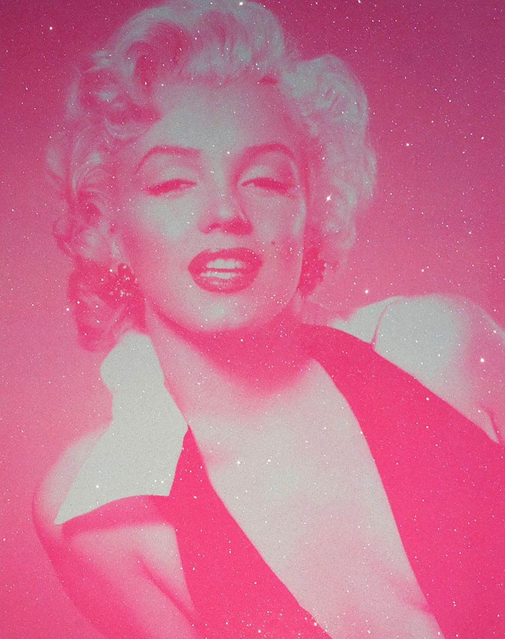 David Studwell, Marilyn Monroe — Candy Floss Pink (Diamond Dust) — hand-pulled silkscreen with diamond dust