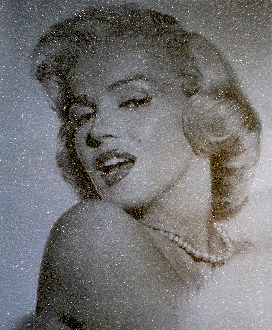 David Studwell, Marilyn Monroe — Smokey Blue (Diamond Dust) — hand-pulled silkscreen with diamond dust