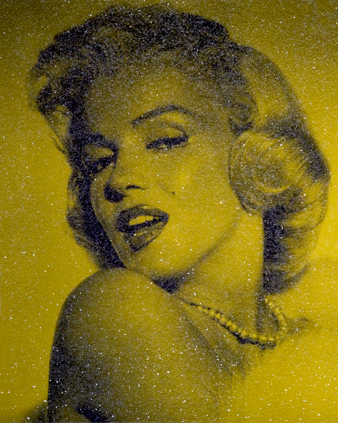 David Studwell, Marilyn Monroe — Yellow (Diamond Dust) — hand-pulled silkscreen with diamond dust