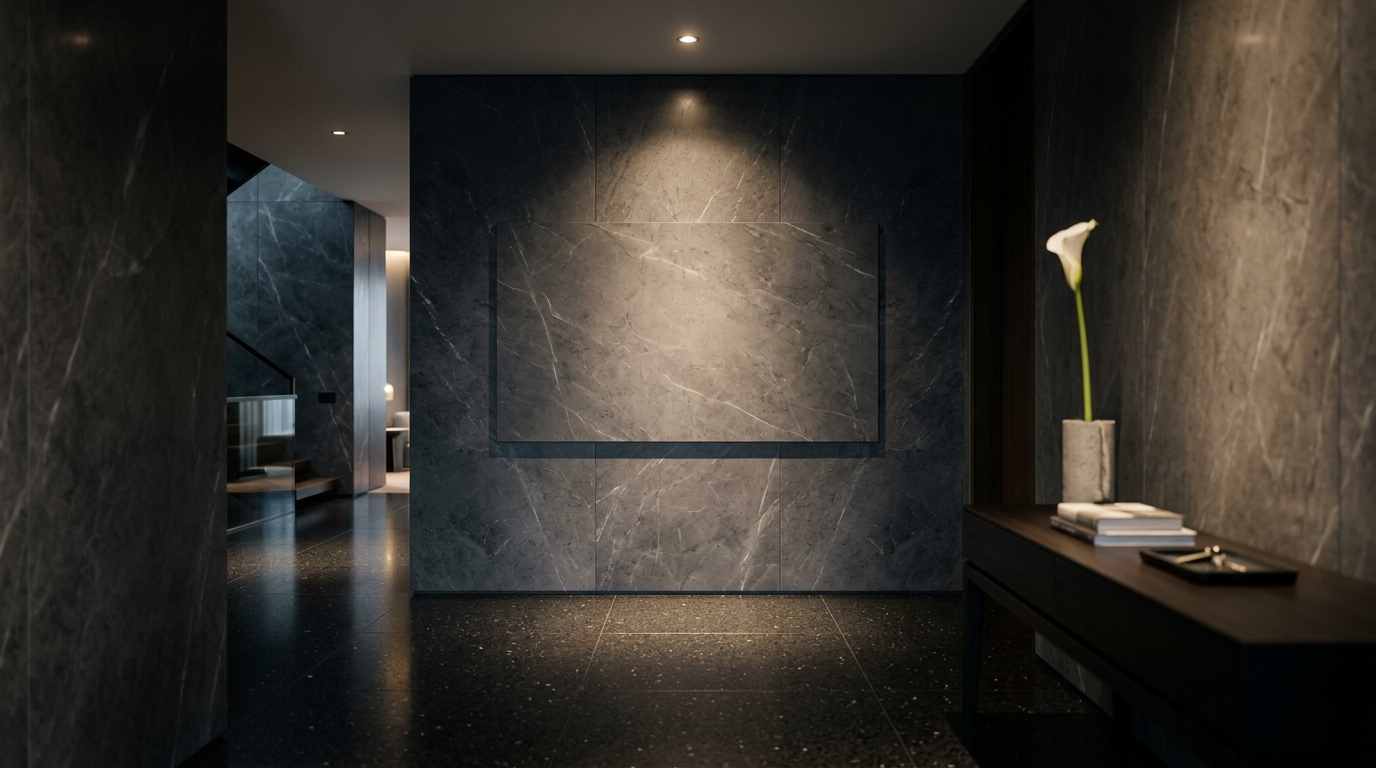 Layered lighting — Hallway · ambient, task, accent